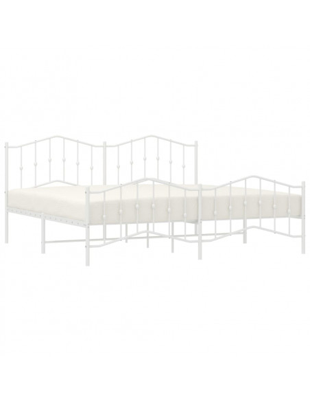 Giroletto con Testiera e Pediera Metallo Bianco 193x203 cm