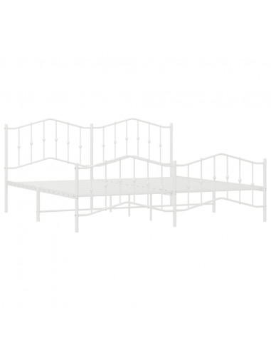 Giroletto con Testiera e Pediera Metallo Bianco 193x203 cm