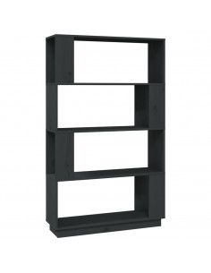 Libreria/Divisorio Grigio 80x25x132 cm Legno Massello di Pino 2