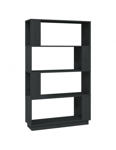 Libreria/Divisorio Grigio 80x25x132 cm Legno Massello di Pino