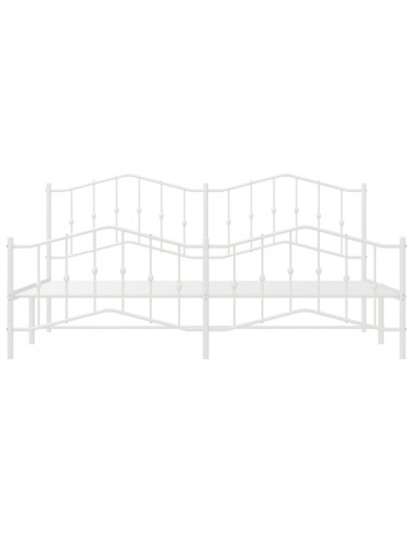 Giroletto con Testiera e Pediera Metallo Bianco 193x203 cm