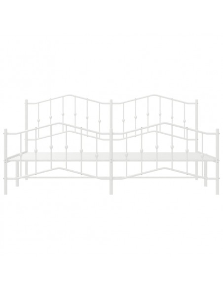 Giroletto con Testiera e Pediera Metallo Bianco 193x203 cm