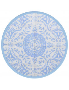 Tappeto da Esterno Celeste Ø120 cm in PP 2