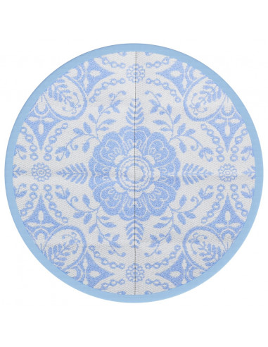 Tappeto da Esterno Celeste Ø120 cm in PP
