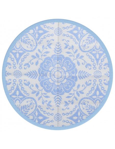 Tappeto da Esterno Celeste Ø120 cm in PP