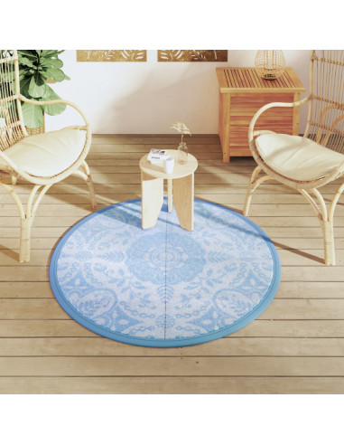 Tappeto da Esterno Celeste Ø120 cm in PP