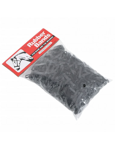 Elastici per Trecce Cavallo 500 pz Neri in Silicone