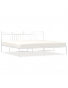 Giroletto con Testiera Metallo Bianco 193x203 cm 2