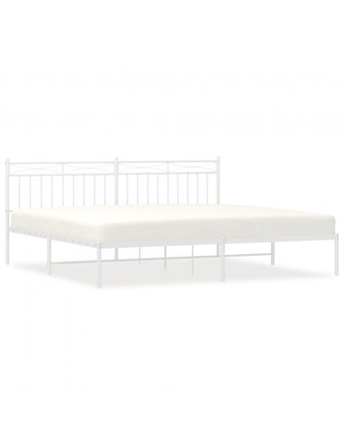 Giroletto con Testiera Metallo Bianco 193x203 cm