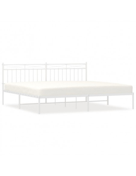 Giroletto con Testiera Metallo Bianco 193x203 cm