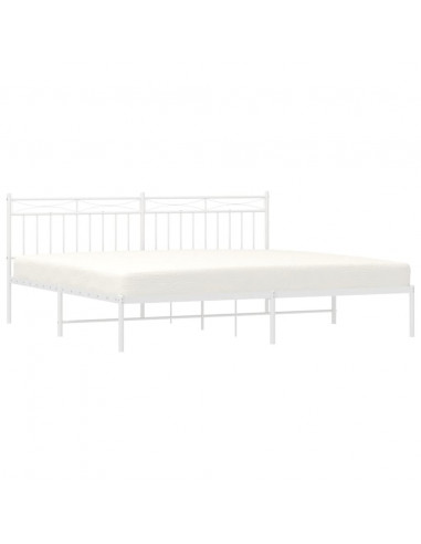 Giroletto con Testiera Metallo Bianco 193x203 cm