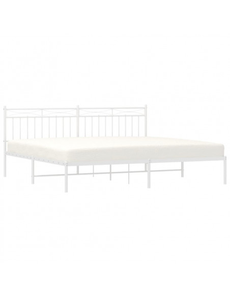 Giroletto con Testiera Metallo Bianco 193x203 cm