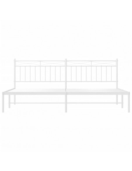 Giroletto con Testiera Metallo Bianco 193x203 cm