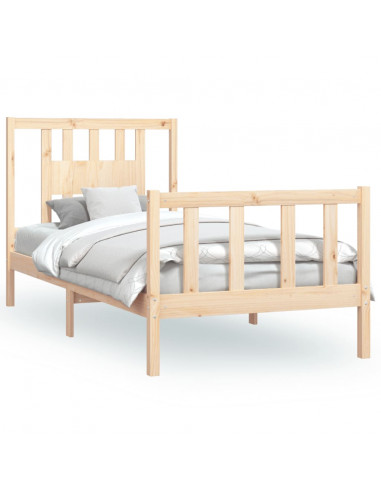 Giroletto con Testiera in Legno Massello di Pino 90x200 cm