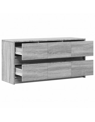 Mobile Porta TV con LED Grigio Sonoma 100x34x50cm in Truciolato