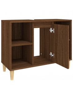 Mobile Lavabo Rovere Marrone 80x33x60 cm in Legno Multistrato 2
