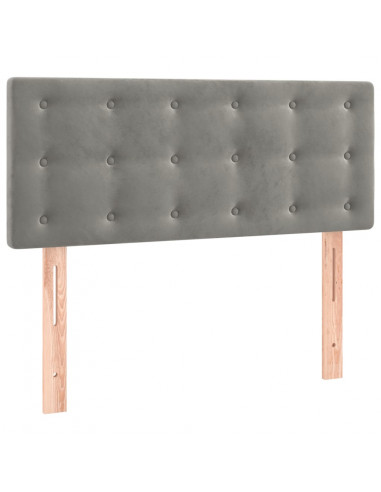 Giroletto a Molle con Materasso Grigio Chiaro 80x200 cm Velluto