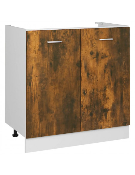 Mobile Sottolavello Rovere Fumo 80x46x81,5 cm Legno Multistrato