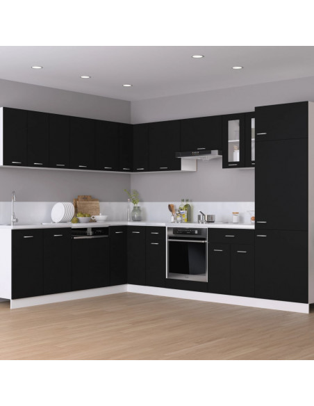 Mobile Sottolavello Nero 80x46x81,5 cm Legno Multistrato