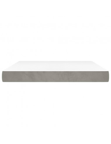 Materasso a Molle Grigio Chiaro 160x200x20 cm in Velluto
