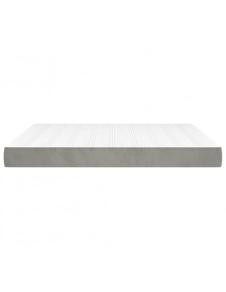 Materasso a Molle Grigio Chiaro 160x200x20 cm in Velluto
