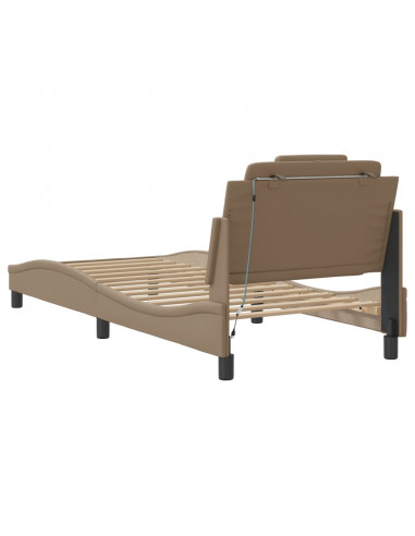 Giroletto con Luci LED Cappuccino 90x200 cm in Similpelle