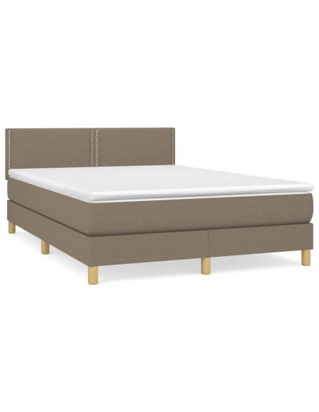 Giroletto a Molle con Materasso Tortora 140x190 cm in Tessuto