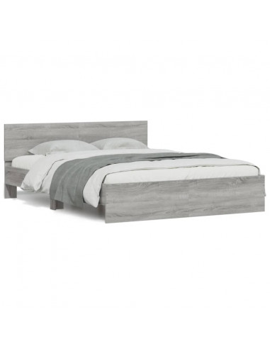 Giroletto con Testiera Grigio Sonoma 140x190 cm