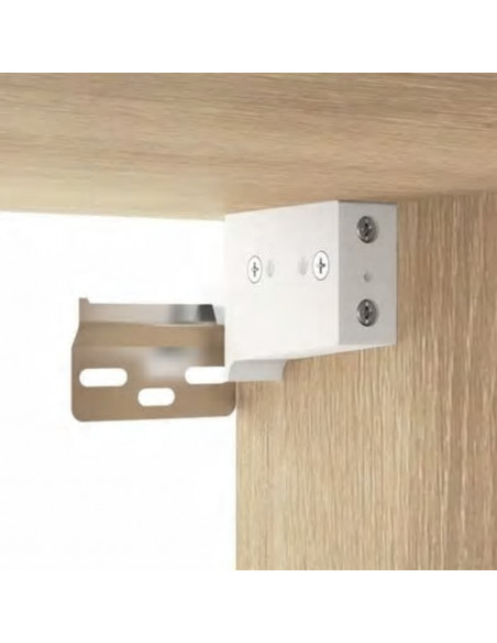 Mobile a Specchio con LED Rovere Sonoma 76x15x55 cm