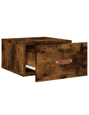 Comodini a Muro 2 pz Rovere Fumo 35x35x20 cm