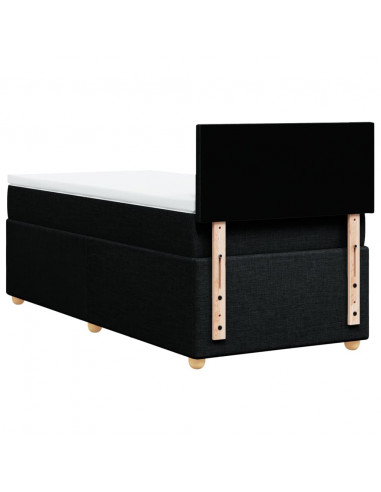 Giroletto a Molle con Materasso Nero 80x200 cm inTessuto