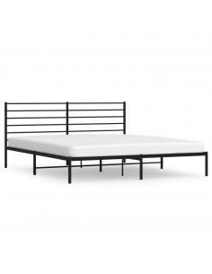 Giroletto con Testiera in Metallo Nero 193x203 cm 2