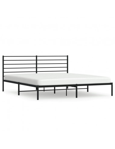 Giroletto con Testiera in Metallo Nero 193x203 cm