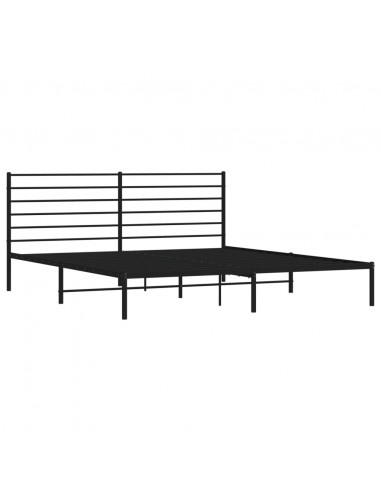 Giroletto con Testiera in Metallo Nero 193x203 cm