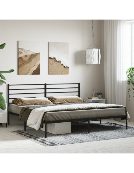 Giroletto con Testiera in Metallo Nero 193x203 cm