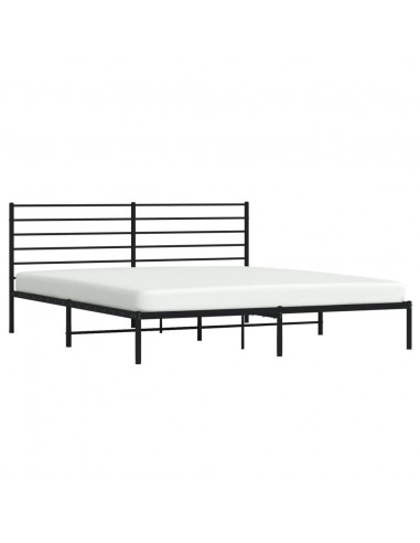 Giroletto con Testiera in Metallo Nero 193x203 cm