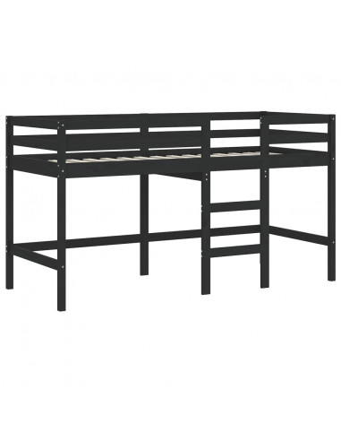 Letto a Soppalco con Tunnel Bambini Bianco e Nero 80x200cm Pino