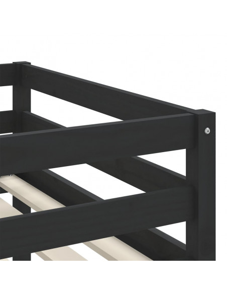 Letto a Soppalco con Tunnel Bambini Bianco e Nero 80x200cm Pino