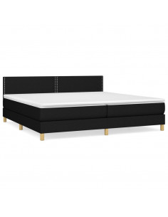 Giroletto a Molle con Materasso Nero 200x200 cm in Tessuto 2