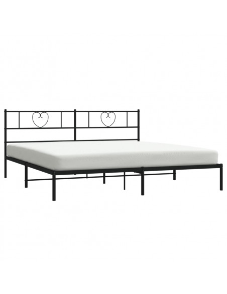 Giroletto con Testiera in Metallo Nero 183x213 cm