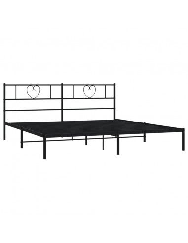 Giroletto con Testiera in Metallo Nero 183x213 cm