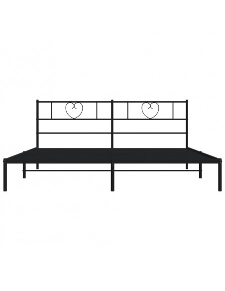 Giroletto con Testiera in Metallo Nero 183x213 cm
