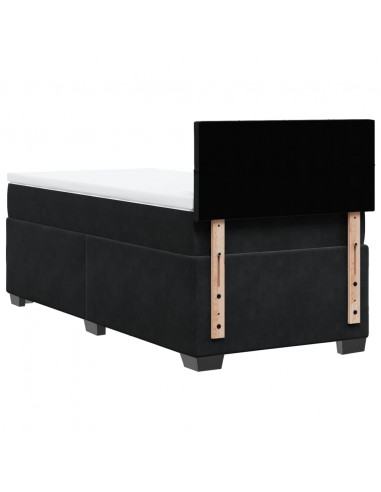 Giroletto a Molle con Materasso Nero 100x200 cm in Velluto