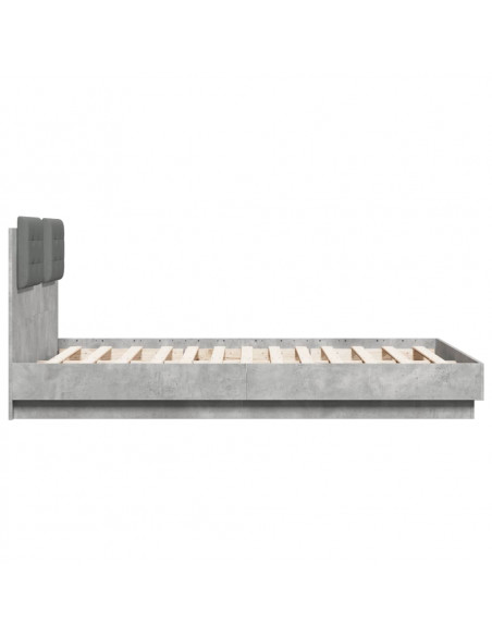 Giroletto Testiera Grigio Cemento 120x190 cm Legno Multistrato