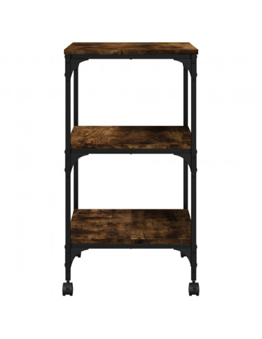 Supporto Stampante 3 Livelli Rovere Fumo 50x41x75cm Multistrato
