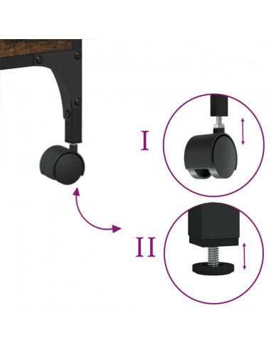 Supporto Stampante 3 Livelli Rovere Fumo 50x41x75cm Multistrato