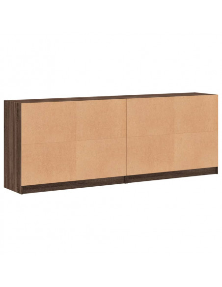 Libreria con Ante Rovere Marrone 204x37x75 cm Legno Multistrato