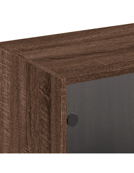 Libreria con Ante Rovere Marrone 204x37x75 cm Legno Multistrato