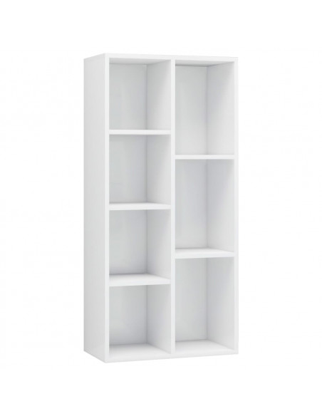 Libreria Bianco Lucido 50x25x106 cm in Legno Multistrato