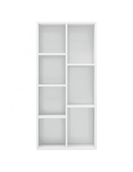 Libreria Bianco Lucido 50x25x106 cm in Legno Multistrato